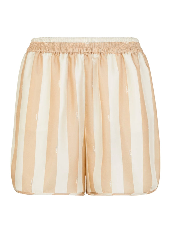 Banded Stripe Silk Shorts