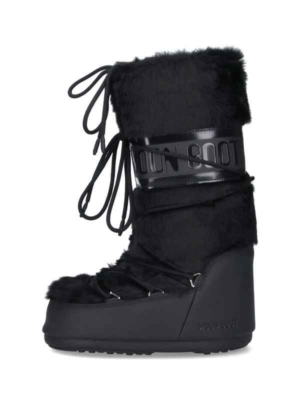 Fake Fur Lace-Up Boots