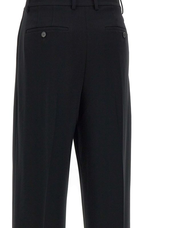 Straight Pin-Tuck Detail Pants