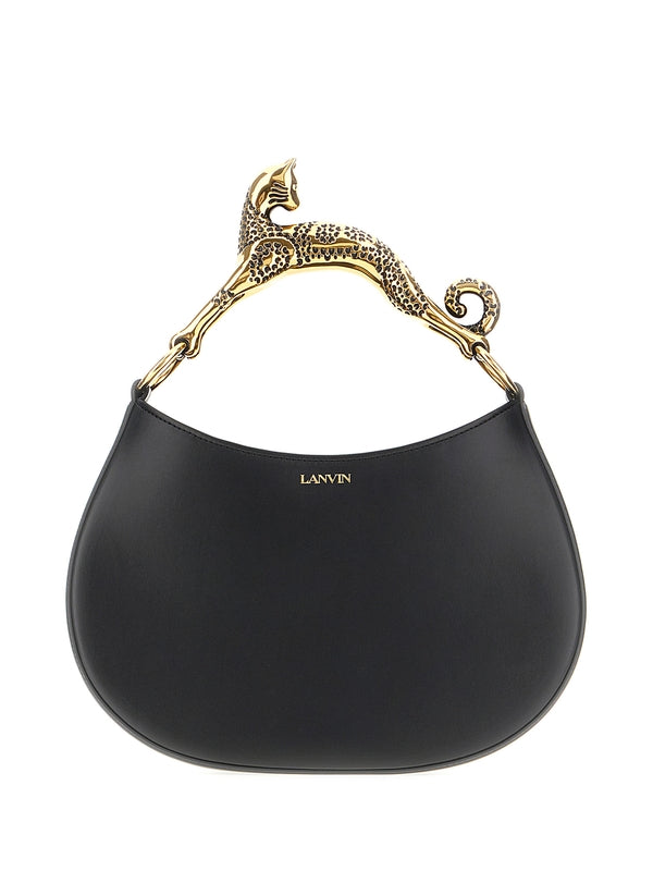 Cat Handle Leather Shoulder Bag