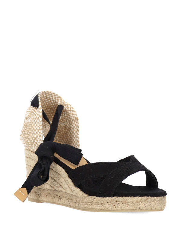 Castañer Black Wedge Sandals