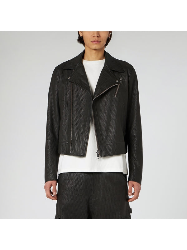 Intreccio Leather Biker Jacket