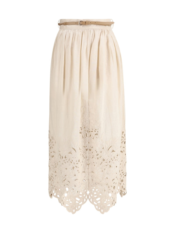 Wylie Embroidered Linen
  Skirt