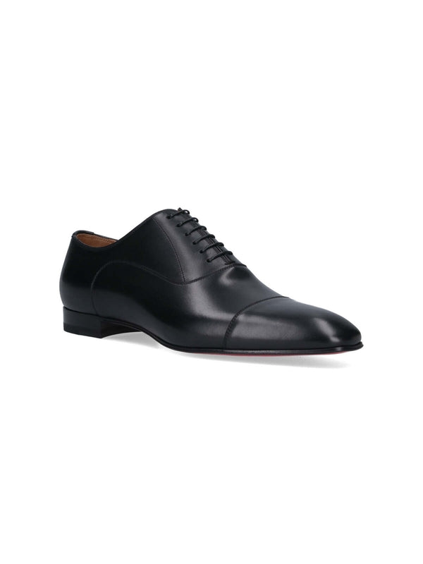 Black Leather Lace-Up Shoes - Jente