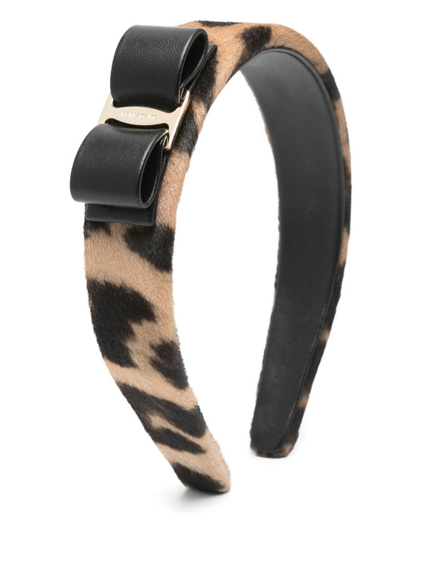Ferragamo Animal Pattern Beige Hair Band