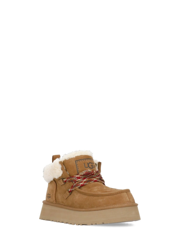 Funkara Cabin Cuff Shearling Lace-Up Boots