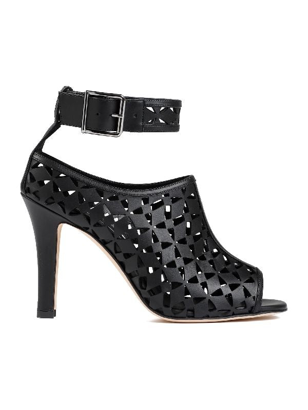 Cutout Anklet Buckle Sandal Heel