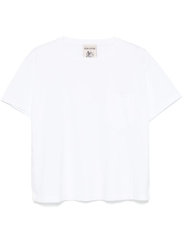 Marina Number
  Embroidered Pocket Short Sleeve T-Shirt