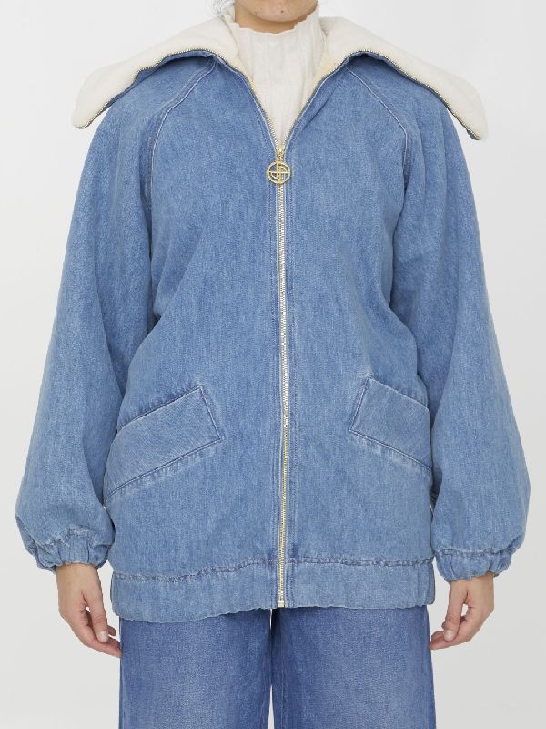 Back Logo Denim Zip-up Jacket