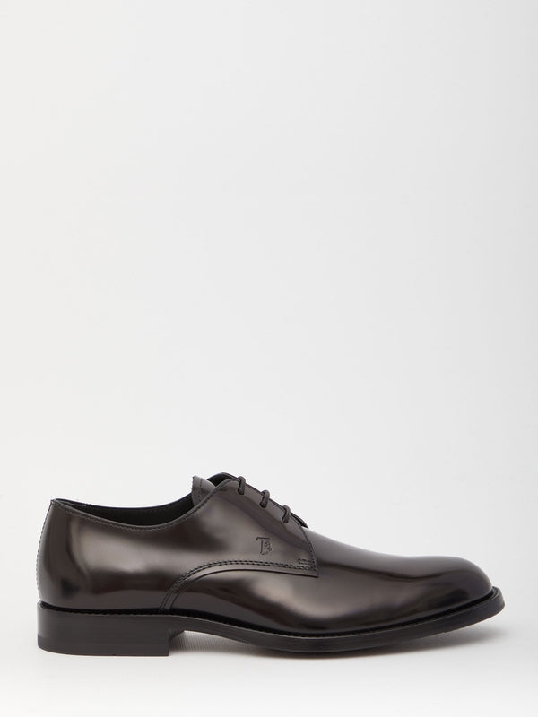 Black leather lace-up shoes - Jente