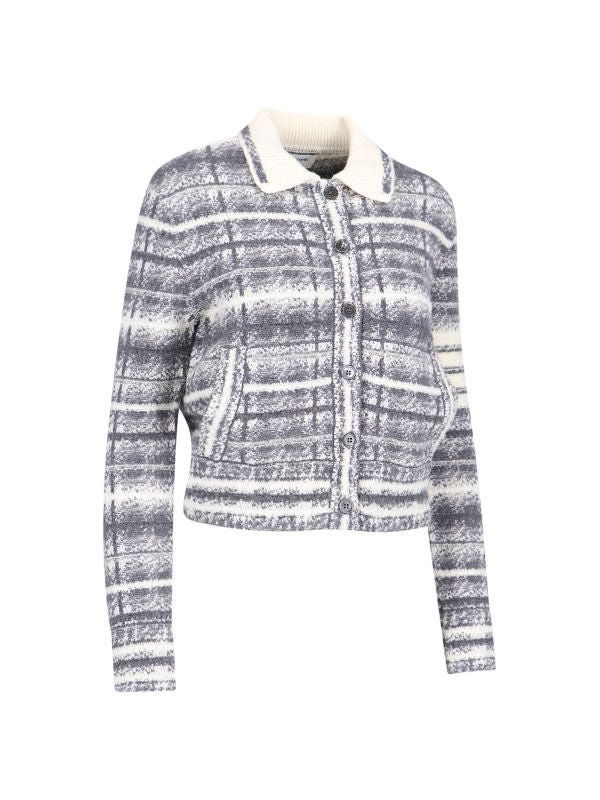 4-Bar Wool Knit Cardigan