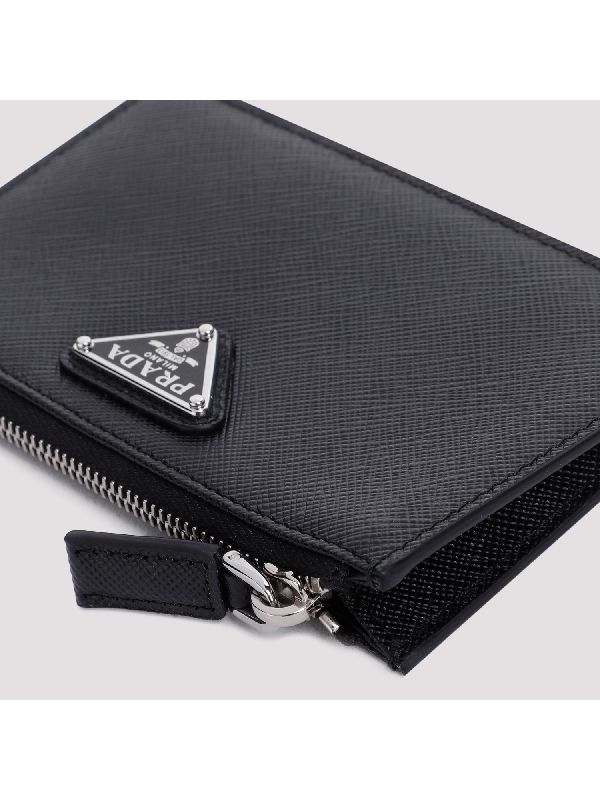 三角形徽标拉链卡钱包