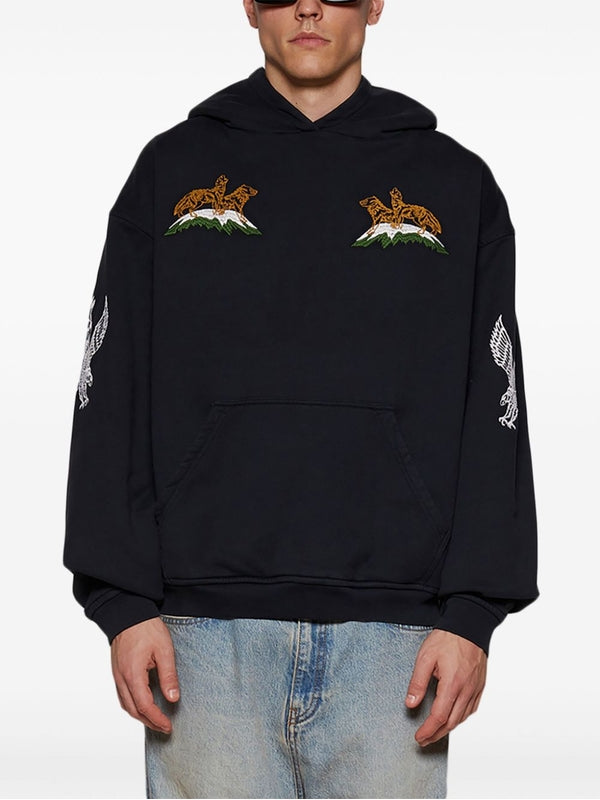 Graphic Embroidered Cotton Hoodie