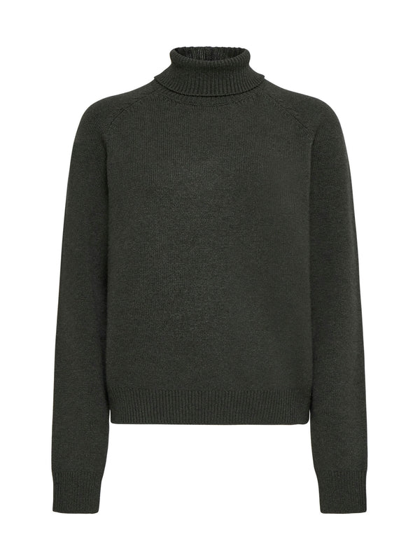 侧开叉高领羊绒衫
针织