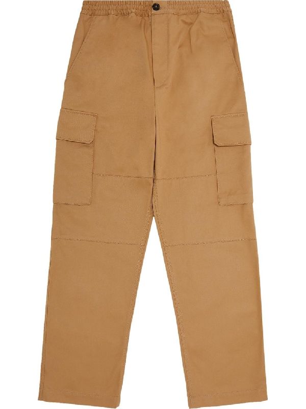 Beige Cotton Cargo Pants