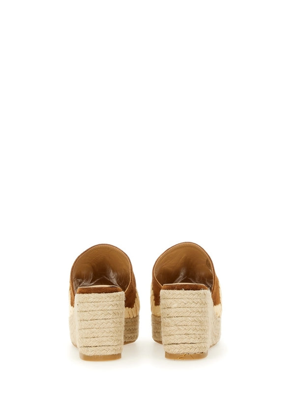 Castañer Brown Beige Wedge Sandals