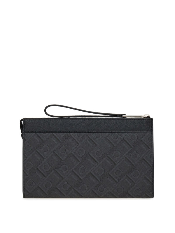 Gancini Jacquard Pattern Clutch Bag