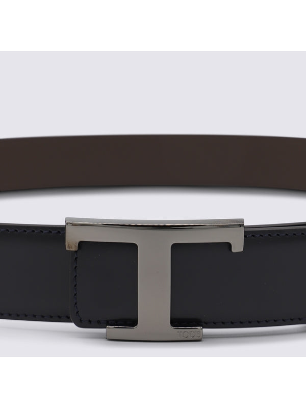 Tod'S Navy Brown Leather Belts