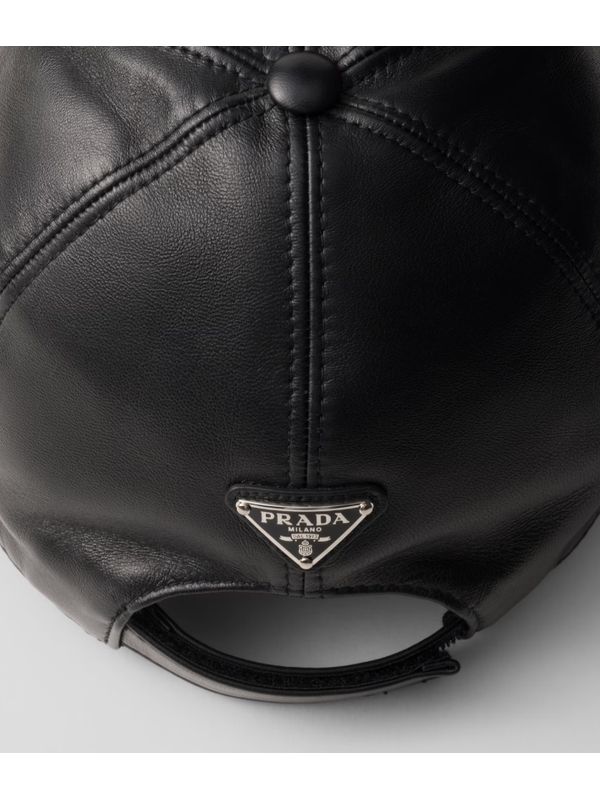 Triangle Logo Leather Baseball Cap