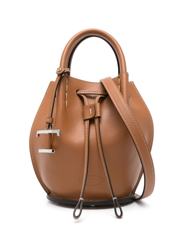 BUZ Logo Leather Mini Bucket Bag