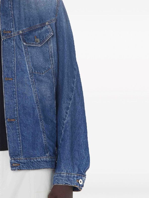 Logo Patch Twist Denim Jacket