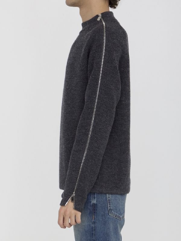 Zipper Detail Wool Knit - Jente