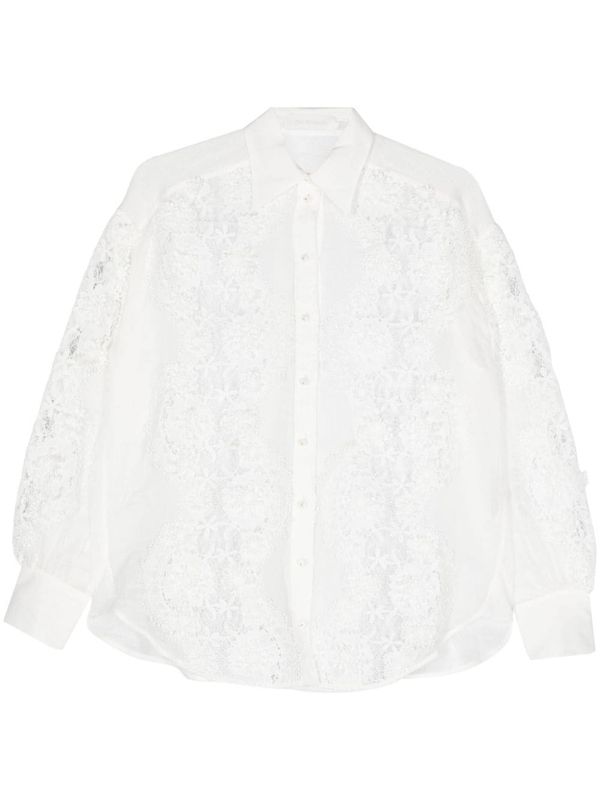 White Flower Lace Shirt