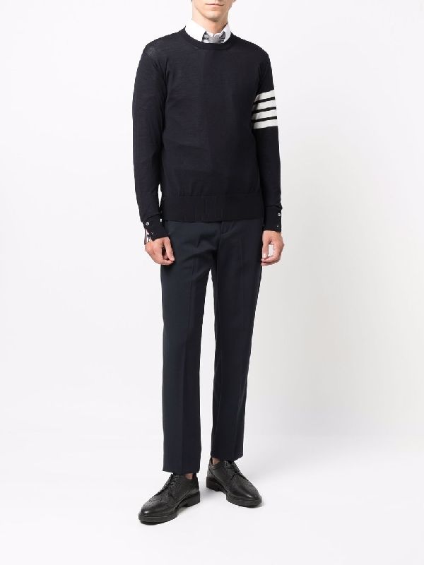 4-Bar Armband Crew Neck Wool
  Knit