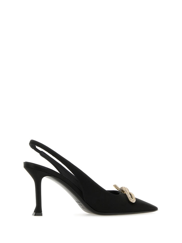 Crystal
  Bow Detail Slingback Heels