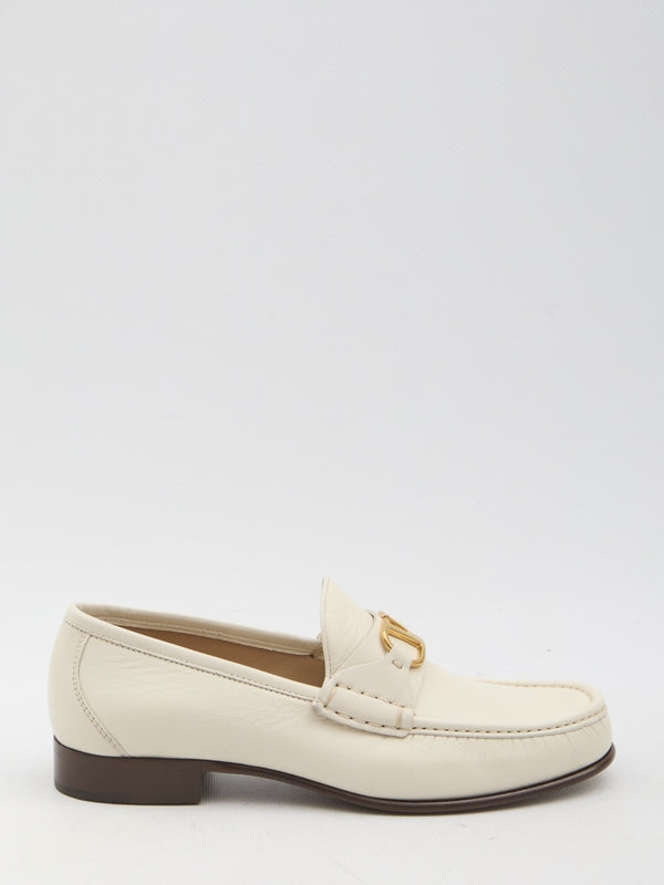 V Logo Calfskin Loafers