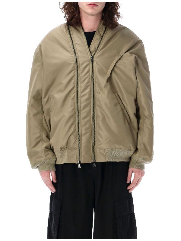 Double Zipper Detail Bomber Jacket