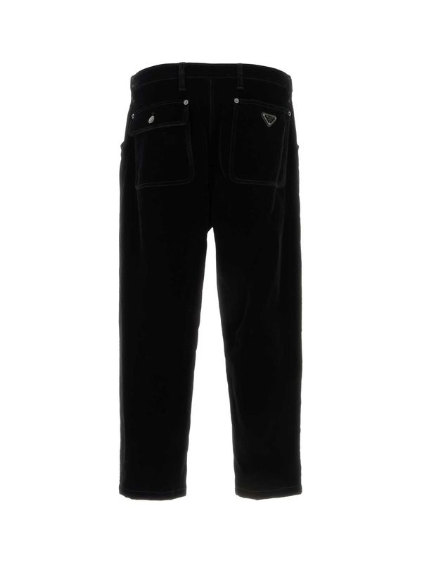 Back Triangle Logo Velvet Pants