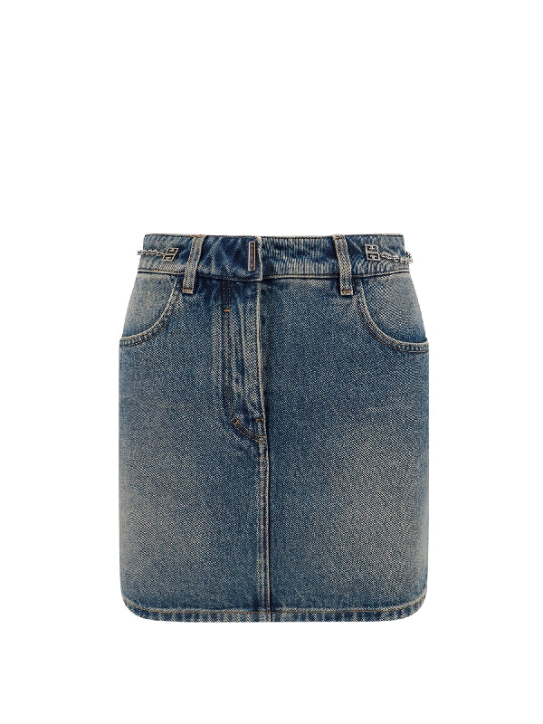 4G Chain Denim Skirt