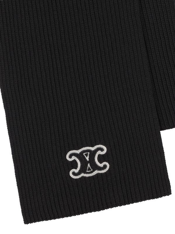 Triomphe Logo Patch Wool Muffler