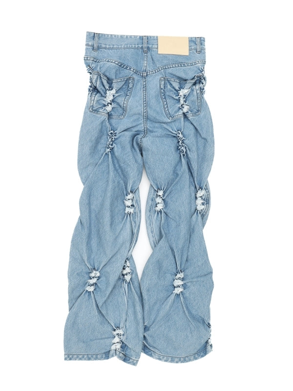 EVA Smocked Denim Trousers