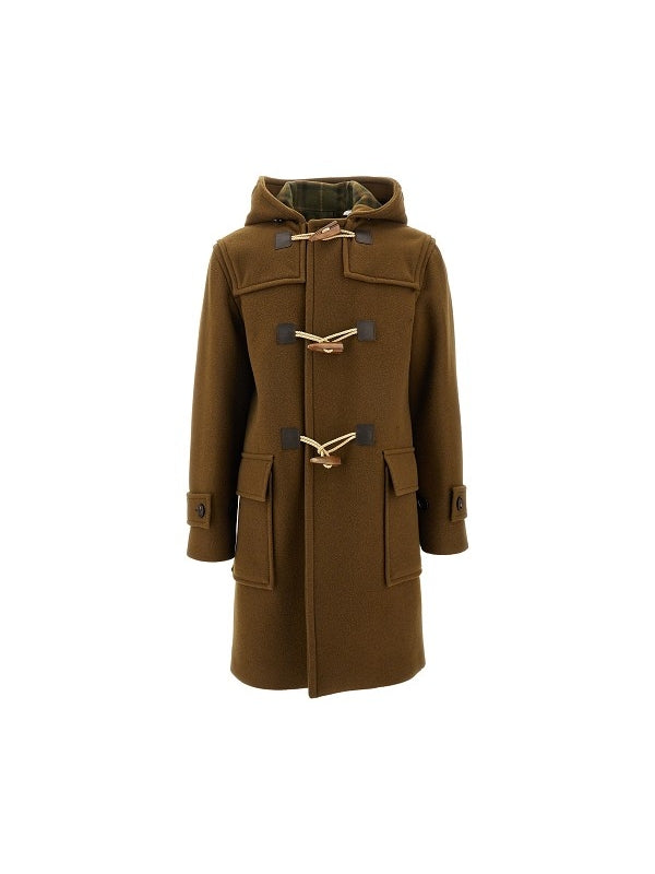 羊毛羊绒连帽粗呢大衣