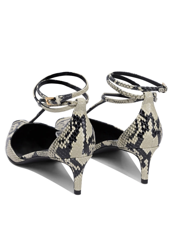 Animal Pattern Leather Slingback Heel