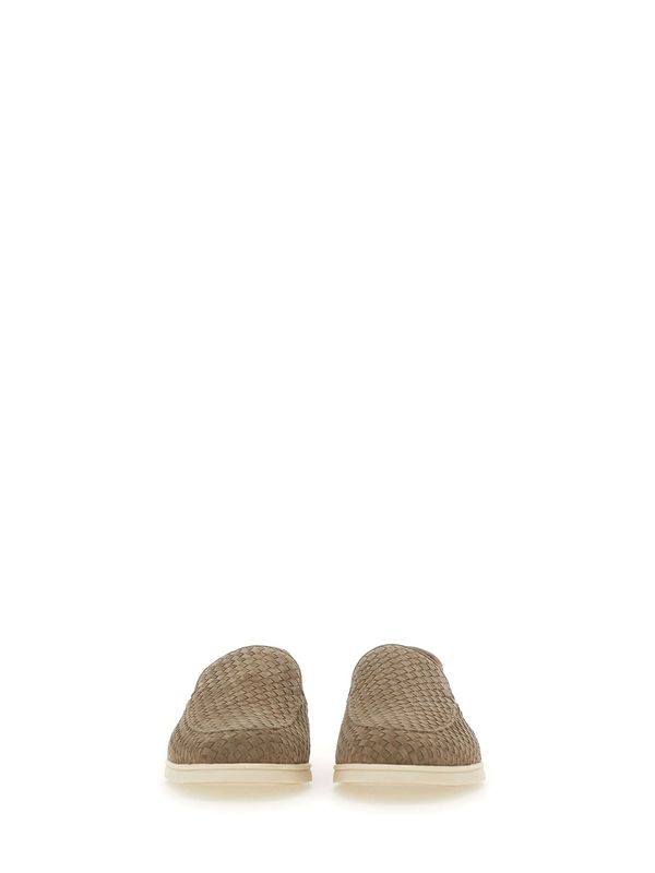 Woven Leather Slip-On Loafers