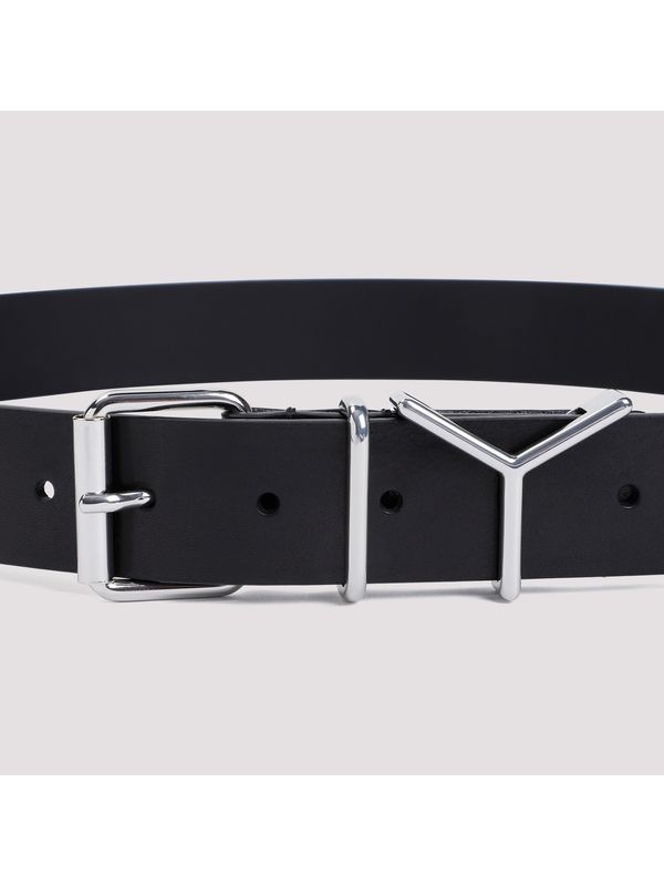 Logo Buckle Leather Belt