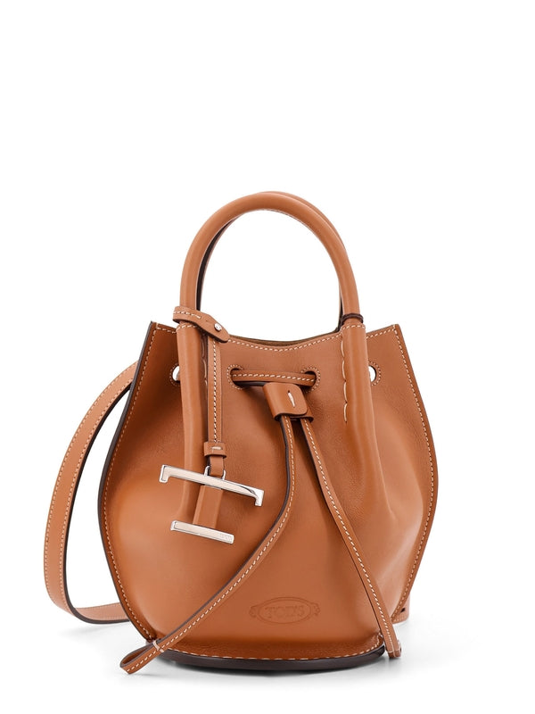 Buz Logo Leather Mini Bucket Bag