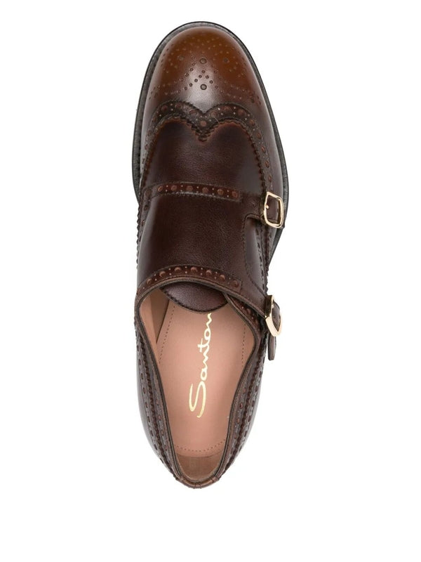 Santoni Brown Lace-Up Shoes