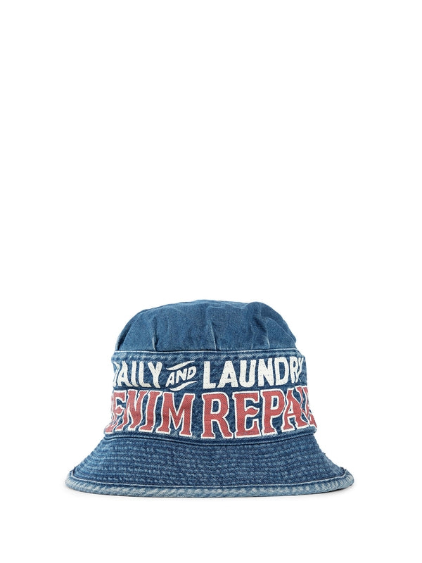 Lettering Denim Bucket Hat