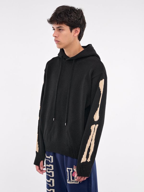 5g Wool Bone Knit Hoodie