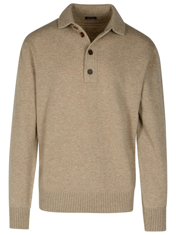 Wool Cashmere Knit Polo Shirt