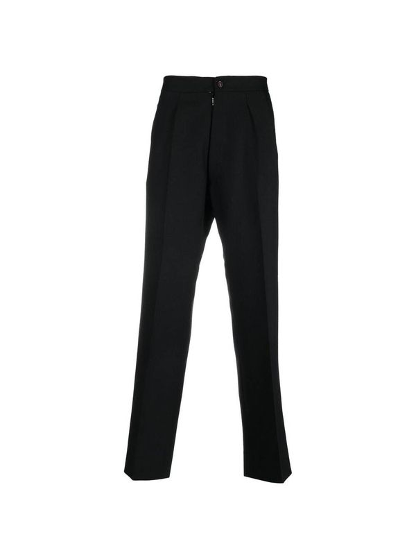 Backstitch Wool Pleated Pants