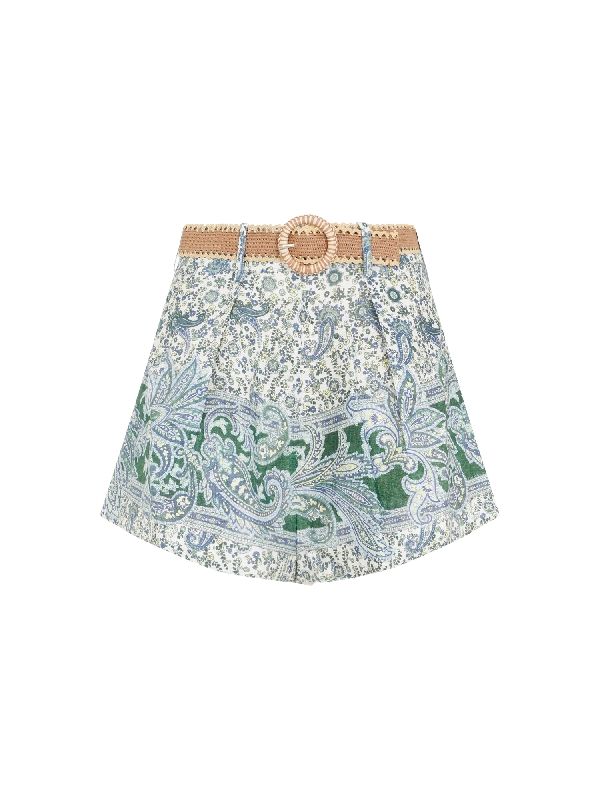 Allover Printing Linen Shorts