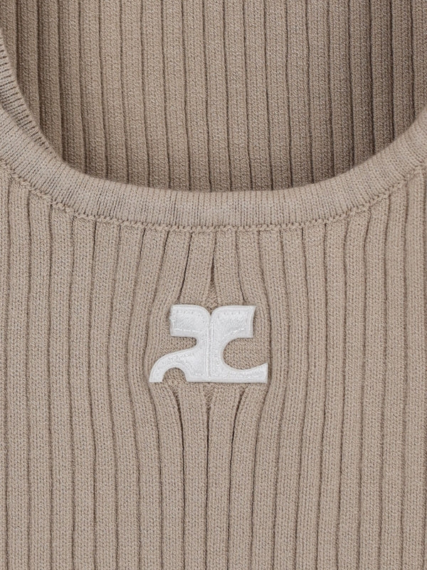 Logo Rib Sleeveless Top