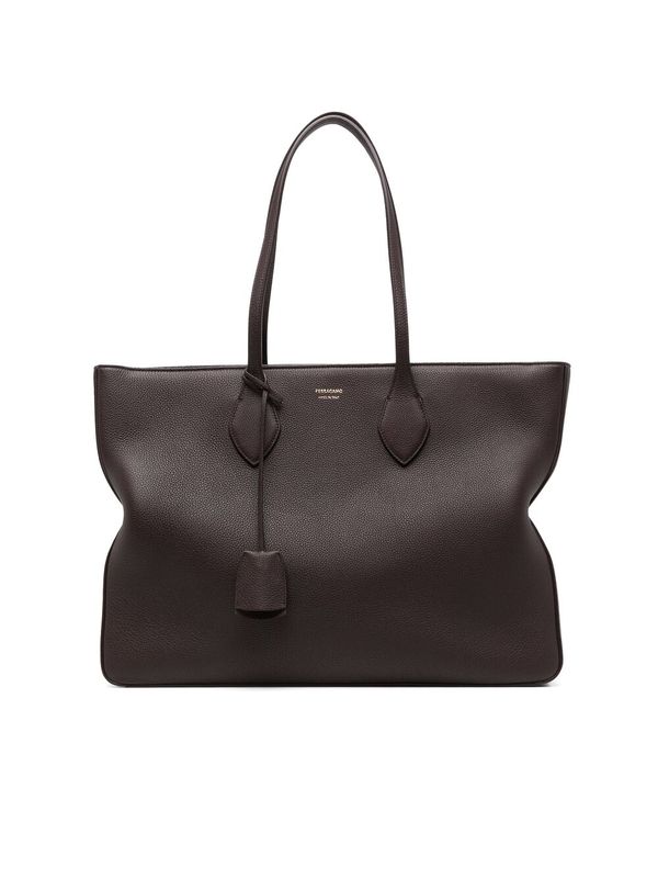 Logo Print Grain Leather Tote
  Bag