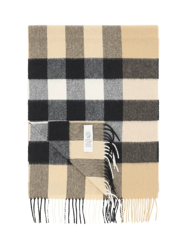 Check Cashmere Fringe Scarf - Jente