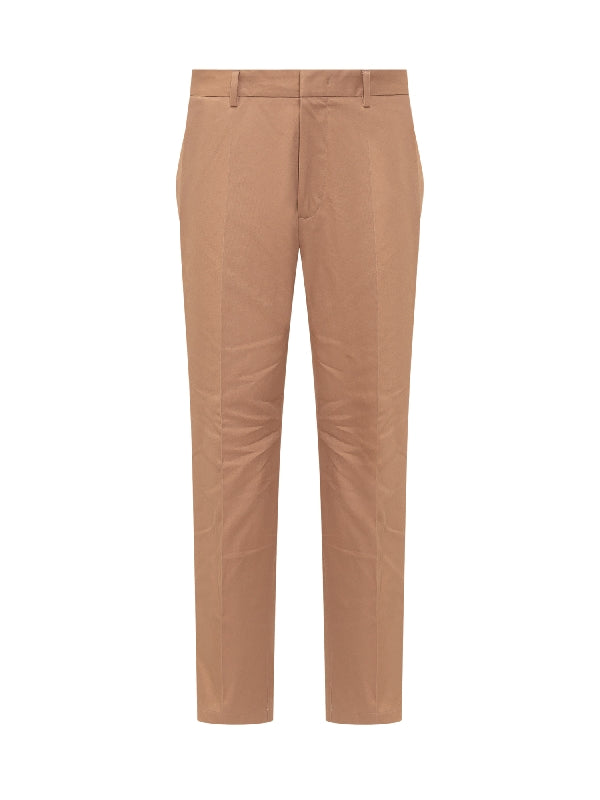 Brown Tapered Pleated Pants